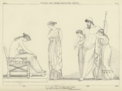 テティスを受け取ったバルカンとシャレー 作： John Flaxman